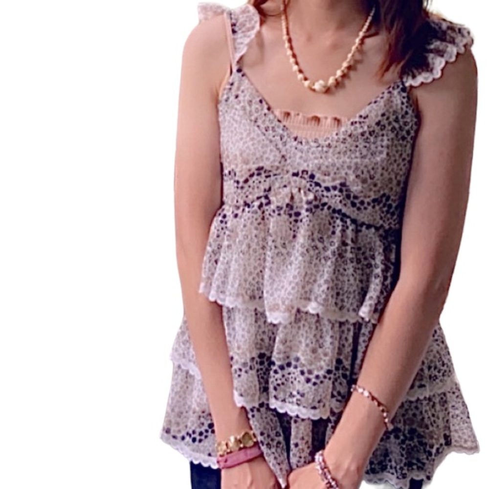 Cecico Ruffle Tank Top Women Size S
